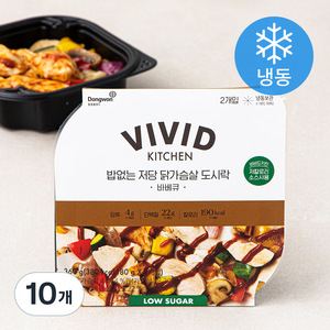 비비드키친 밥없는 저당 닭가슴살 도시락 바비큐 (냉동), 180g, 10개
