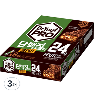 닥터유 프로 단백질바 크런치 8p, 560g, 3개