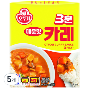 오뚜기 3분 카레 매운맛, 200g, 5개