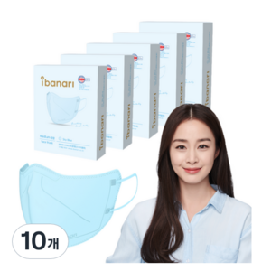 아이바나리 페이스 마스크 M, 10개입, 10개, 스카이 블루