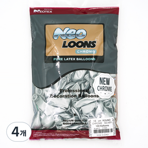 네오룬즈 라운드풍선 100p 13cm, 크롬 실버, 400개입