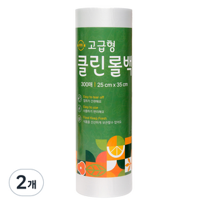 원스마켓 고급형 두꺼운 위생롤백 중형 25cm x 35cm, 중(M), 300개입, 2개