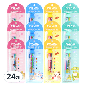 몰랑 8색 반짝이 데코젤 펜, 혼합색상, 24개