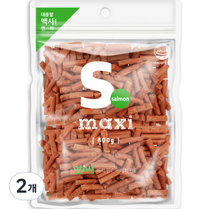 맥시 강아지 대용량 져키, 연어, 800g, 2개