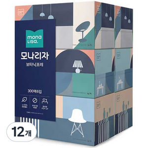 모나리자 보타닉포레 미용티슈 각티슈 2겹, 300매, 12개