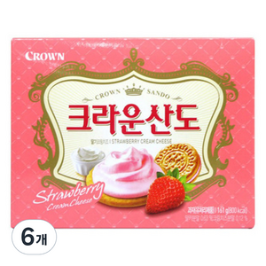 크라운산도 딸기크림치즈, 161g, 6개