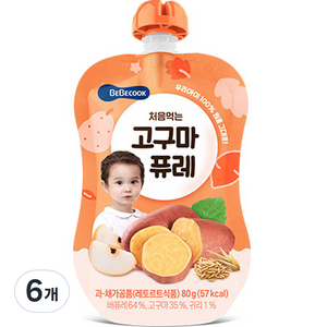 베베쿡 처음먹는 고구마 퓨레, 80g, 6개