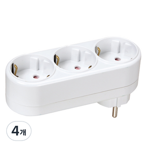 코텍스 접지 일자 멀티탭 3구 E-0178, 13.4cm, 화이트, 4개