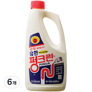 유한양행 펑크린 배수구 세정제, 1L, 6개