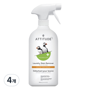 에티튜드 런드리 스테인 리무버 시트러스제스트향, 800ml, 4개