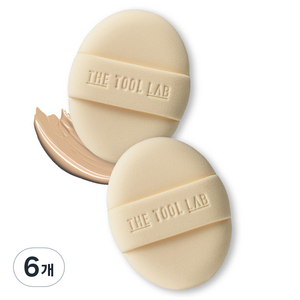 더툴랩 롱래스팅 커버 퍼프 Regular, 베이지, 6개