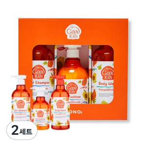 아토엔오투 굿 키즈 헤어 샴푸 + 컨디셔너 + 바디워시 세트, 2세트