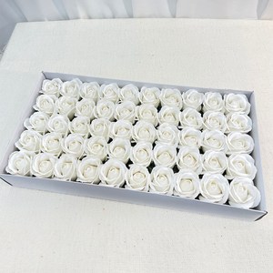 이플린 3겹 비누꽃 장미 50p, 화이트