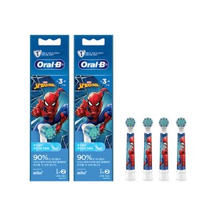 오랄비 스테이지스 파워 어린이용 전동칫솔 리필모 스파이더맨 EB10-4 2개입 2팩, EB10-4(스파이더맨), 1개