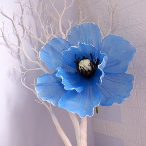 모리앤 대형 양귀비 조화 50cm, 린넨 블루