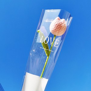 인테리어 기념일 니트 튤립 조화, 라이트핑크
