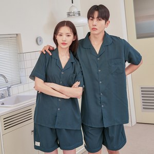 도씨 실크핏 반팔 커플 잠옷 세트 D-3662