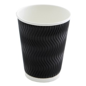 3중 단열 웨이브 종이컵 블랙 360ml, 50개입, 1박스
