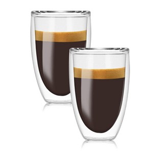 이우아여사 내열 이중 유리컵 450ml, 2개