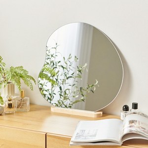 아리아 비정형 탁상 화장대 거울 물방울, 은경