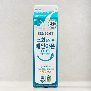 맛있는우유GT 소화 잘되는 배 안아픈 락토프리 단백질 우유, 900ml, 1입