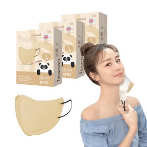 아이바나리 에어 황사 방역용 마스크 소형 L KF94, 10개입, 3개, WARM BEIGE