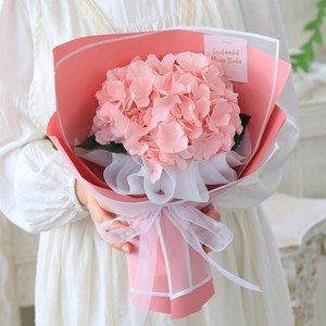 센트바스켓 뮤즈 조화 수국 꽃다발, 핑크