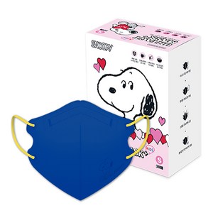 아임리얼 스누피 언택트 플러스 마스크 키즈, 코발트 블루, 30개입, 1개