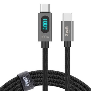 UM2 C to C PD 100W 디스플레이 고속 충전 케이블 UMCA-100WLED, 1.2m, 혼합색상, 1개