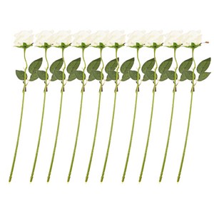 ABM 한송이 장미꽃 10p, 화이트