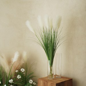 플라우스302 조화 잔디갈대 핑크뮬리 조화 105cm 1p, 크림