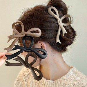 무식이네 스모키 리본 꼬임 무광 헤어 집게핀 4종 세트 A146