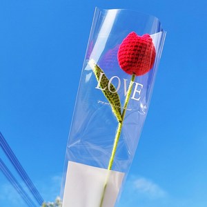 인테리어 기념일 니트 튤립 조화, 레드