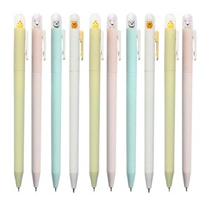 꼼꼬미 동물농장 볼펜 0.7mm, 랜덤발송, 10개