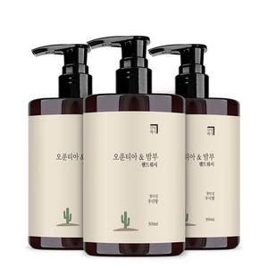 살림백서 오푼티아 앤 밤부 핸드워시 우디, 3개, 300ml