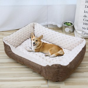 순잠 강아지 꿀잠 사각 방석, 브라운, 1개