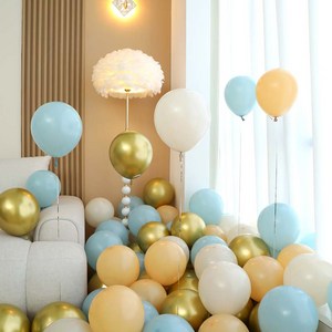 피앤비유니티 풍선 50p 세트 블루, 05 아이스블루앤골드 4색혼합, 1세트