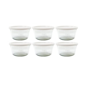 WECK 기본형 유리 저장병 290ml No.740 6p + PE뚜껑 밀크 6p 세트, 1세트
