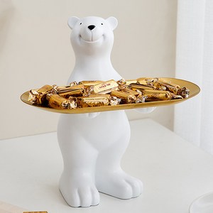 앞날창창 서있는 북극곰 보관함 인테리어 트레이, 혼합색상