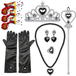 미미파티 프린세스 의상 액세서리 보석 왕관 컨페티 폭죽 7종 공주 세트, 블랙, 컨페티(랜덤발송), 1세트