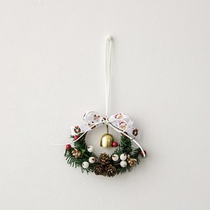 소니오 리본 리스 크리스마스 인테리어 장식, 02 화이트레드, 1개