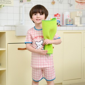 보누맘 아동용 꽃다발멍멍이 5부 에어매쉬 실내복 상하의 세트