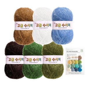 yarna 고흐 수세미 80g x 6p + 도안 B 명화컨셉 세트, 1세트, 8 삼나무가 있는 밀밭