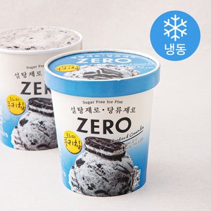 롯데제로 아이스 쿠키 & 크림 (냉동), 474ml, 1개