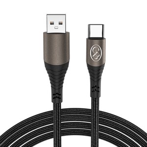 감비앤코 USB A타입-C타입 60W PPS PD 초고속 충전지원 데이터 줄꼬임 방지 패브릭 케이블, 1개, 메탈 블랙, 0.5m