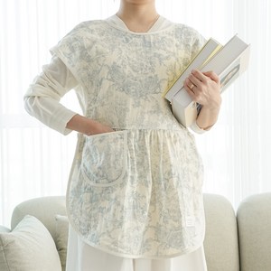 이몽 엄마 턱받이 앞치마 뜨왈드주이 블루, 1개