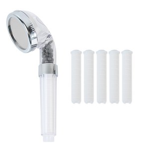 홈다움 와이드 폭풍수압 3단계 안심필터 샤워기 헤드 + 필터 5p 세트, 1세트