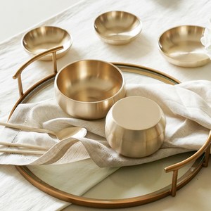 놋담 방짜유기 아리 옥식기 1인 공기대접 세트, 공기 + 찬기 겸용 뚜껑 + 대접, 1세트