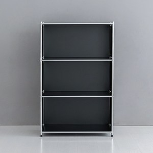 마켓비 SIMPLIE 3단 수납장 방문설치, 블랙