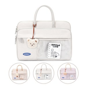 패션 투명 손잡이형 노트북 가방 14/16인치 스크래치 방지 아이패드 수납 파우치, 연그레이 14인치, 1개